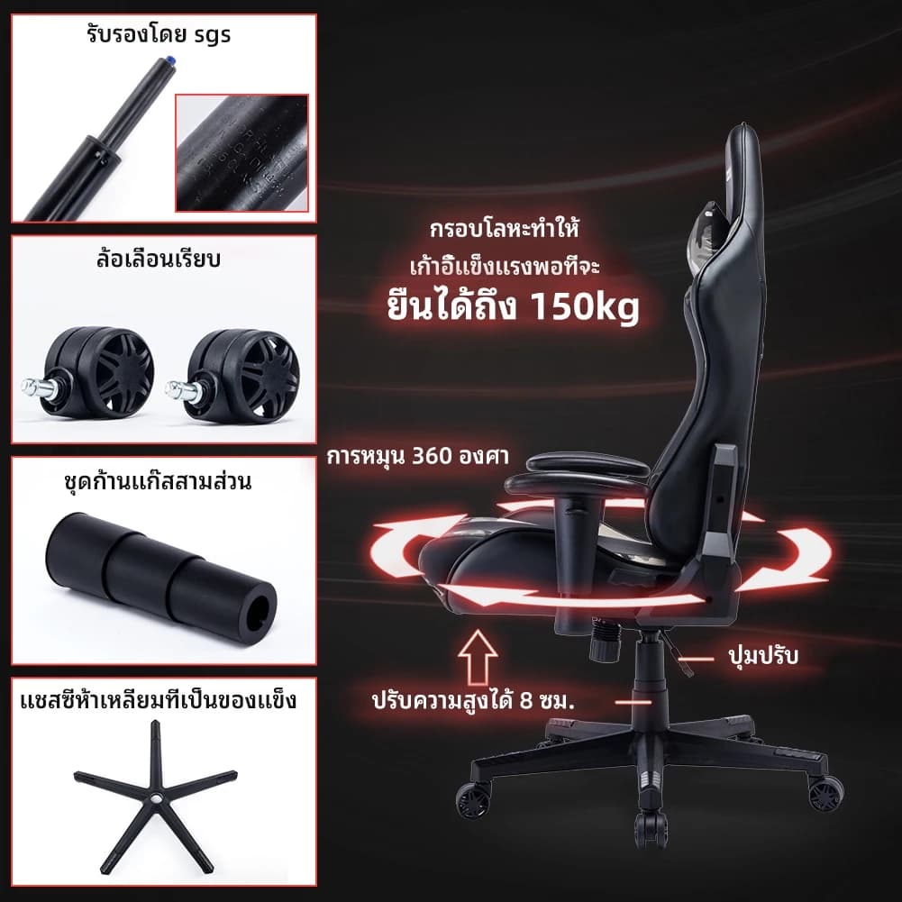 MUSSO Wing Series เก้าอี้เล่นเกม เก้าอี้สีดำ สีชมพู สีขาว สีส้ม เก้าอี้คอมพิวเตอร์ Esports แบบปรับได้ตามหลักสรีรศาสตร์ เก้าอี้สำนักงานผู้บริหารระดับสูงหนัง PU ขนาดใหญ่ https://lnwchill.com