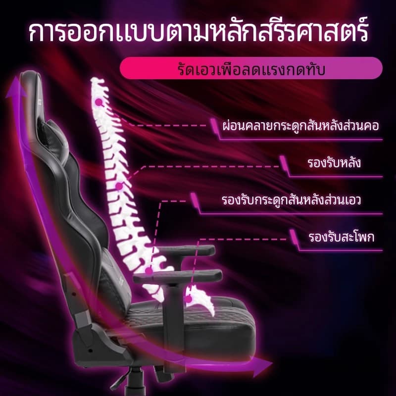 MUSSO รุ่น Samurai Series Model A / B เก้าอี้สีดำ เก้าอี้เล่นเกมแข่งรถเก้าอี้คอมพิวเตอร์พนักพิงสูงสำหรับผู้บริหารเก้าอี้คอมปรับได้คามหลักสรีรศาสตร์ เก้าอี้ออฟฟิศ https://lnwchill.com