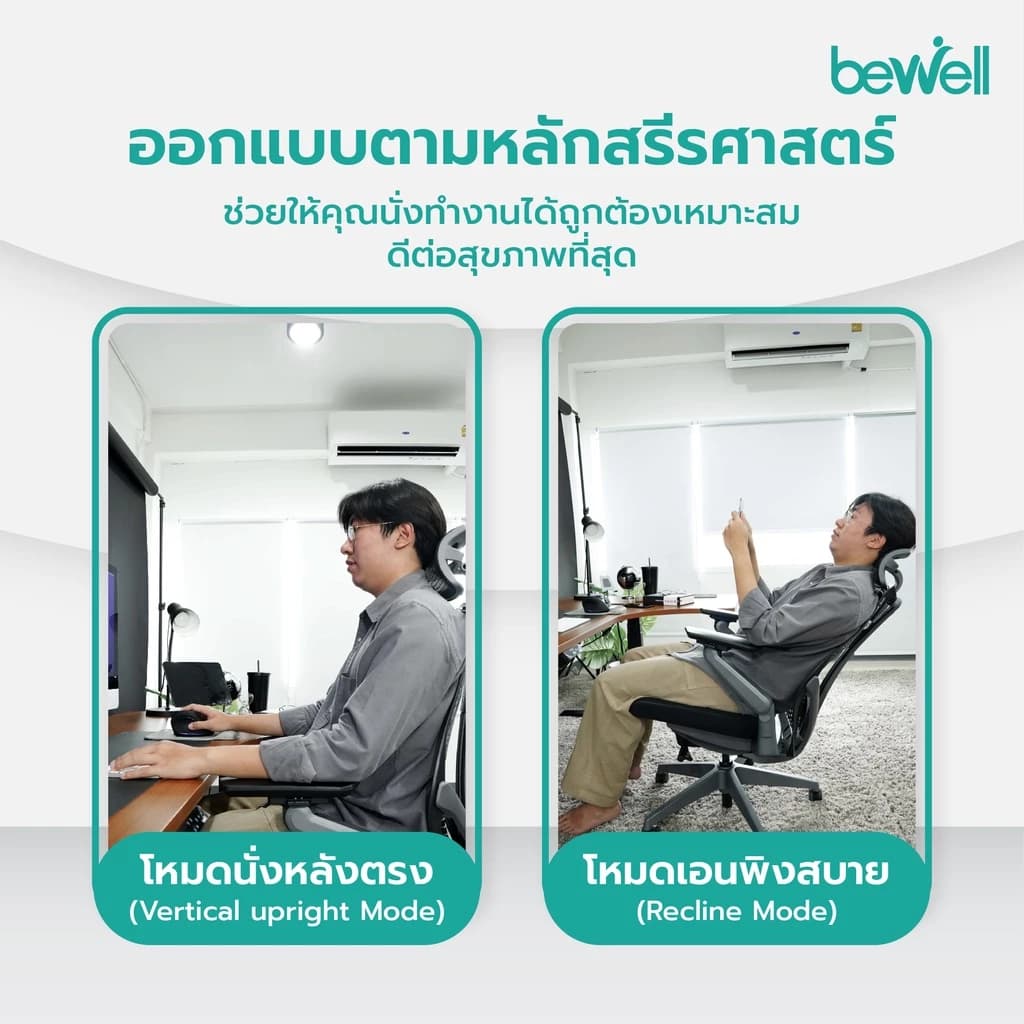 Bewell Ergonomic chair Embrace เก้าอี้ทำงาน เพื่อสุขภาพ ปรับระดับได้ทุกส่วน มีที่รองรับศรีษะ รุ่น Embrace สีดำ https://lnwchill.com
