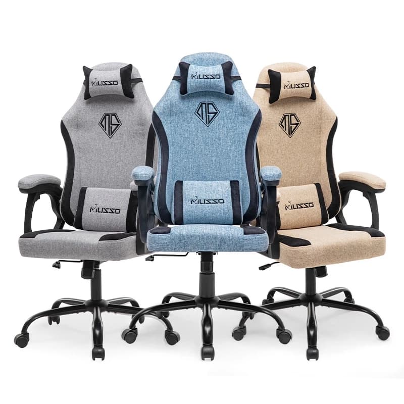 MUSSO รุ่น Navigator Series Model 2 เก้าอี้เกมมิ่งผ้า พร้อมทั้งพนักพิงศีรษะและเอว ไม่มีที่พักเท้า ราคาดีเก้าอี้สีดำ เก้าอี้สีเทา เก้าอี้พนักพิงสูง เก้าอี้เบาะ นุ่ม Gaming Chair https://lnwchill.com
