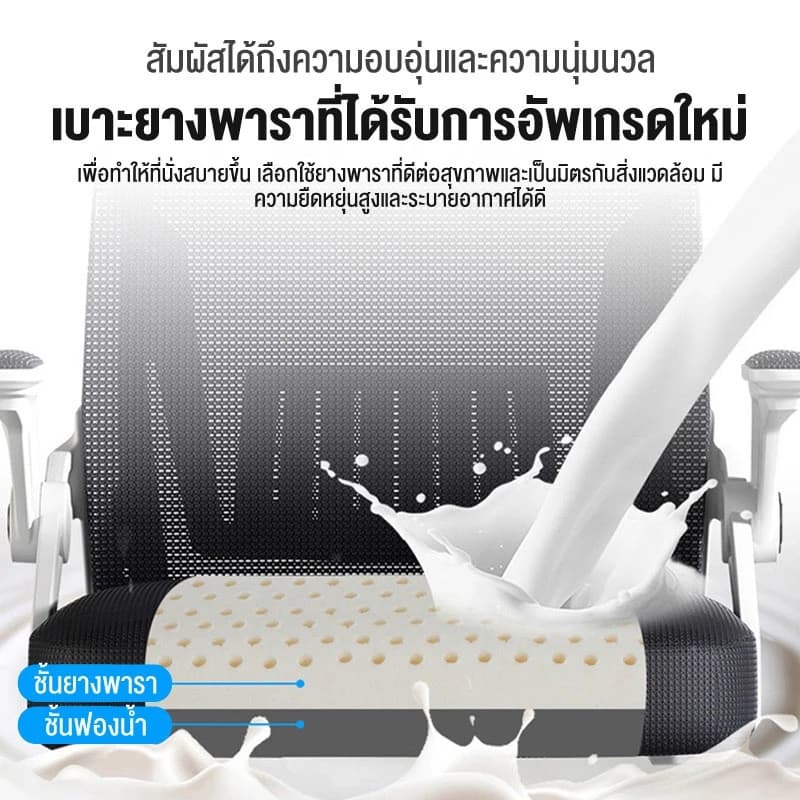 ALOVE เก้าอี้สำนักงาน เก้าอี้ทำงาน เก้าอี้สีดำ เก้าอี้สีขาว มีล้อปรับหมุนได้ แขนพับได้ 90 องศา เก้าอี้ขาเหล็กดีไซน์สวย Office ChairsCOD https://lnwchill.com