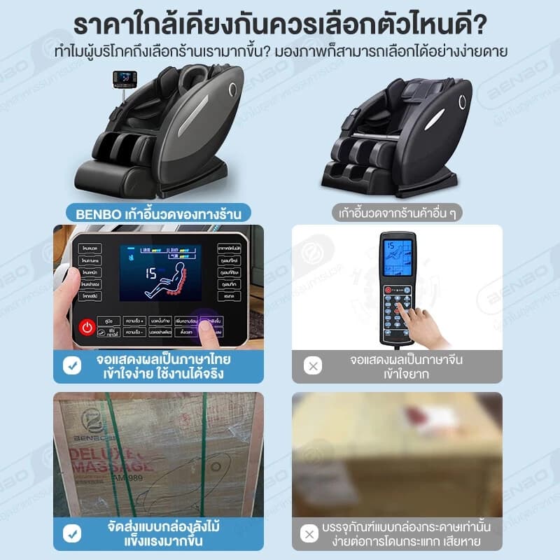 BENBO เก้าอี้นวดไฟฟ้า Massage Chair สีเทาเข้ม ระบบ Zero Gravity เก้าอี้นวดอัจฉริยะ 8D จอแสดงผลLED ภาษาไทย โปรแกรมอัตโนมัติ นวดแบบผสมผสาน นวดสั่น นวดคลึง นวดกดจุด นวดทุบ https://lnwchill.com