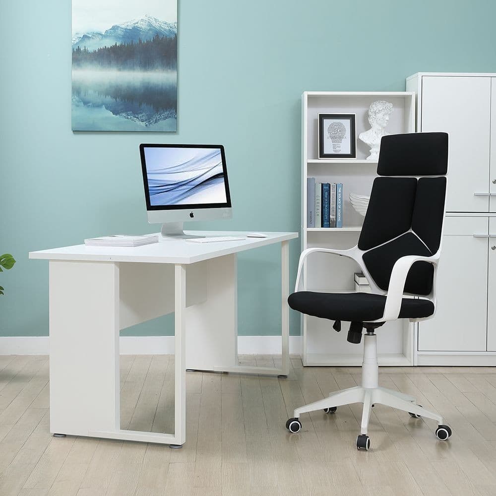 INDEX LIVING MALL เก้าอี้สำนักงานพนักพิงสูง เก้าอี้นั่งทำงาน  Ergonomic ออกแบบมาให้เหมาะกับการนั่งทำงาน ตามหลักสรีรศาสตร์ รุ่น โวลเฟรม - เก้าอี้ สีขาว/ดำ https://lnwchill.com