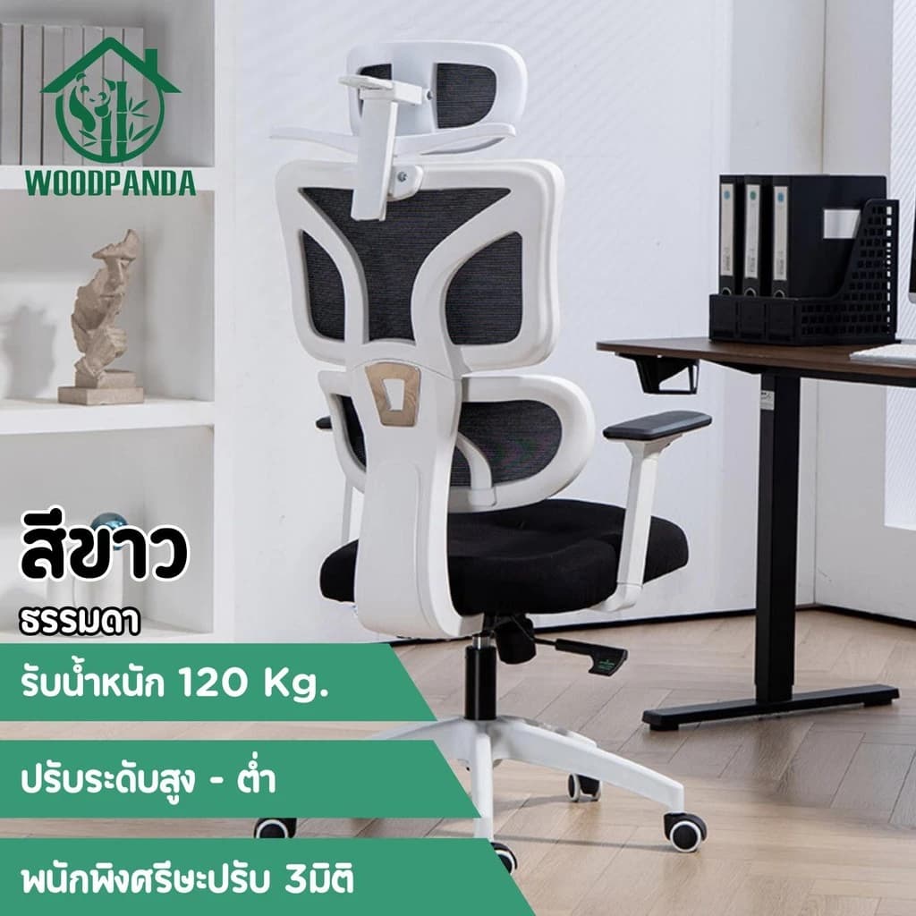Woodpanda เก้าอี้ทำงาน เก้าอี้สีดำ เก้าอี้สีขาว เก้าอี้สีเทา เอนได้ office chair เพื่อสุขภาพ สำหรับนั่งทำงานในออฟฟิศและเล่นเกม Ergonomic chair เก้าอี้พนักพิงสูง เกรดคุณภาพ https://lnwchill.com