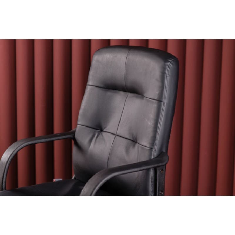 FURRADEC รุ่น Renny เก้าอี้สำนักงานหุ้มหนัง PVC สีดำ ขาเหล็กชุบโครเมียม รองรับสรีระเพื่อความสบายในการทำงาน https://lnwchill.com