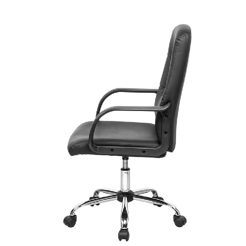 FURRADEC รุ่น Renny เก้าอี้สำนักงานหุ้มหนัง PVC สีดำ ขาเหล็กชุบโครเมียม รองรับสรีระเพื่อความสบายในการทำงาน https://lnwchill.com