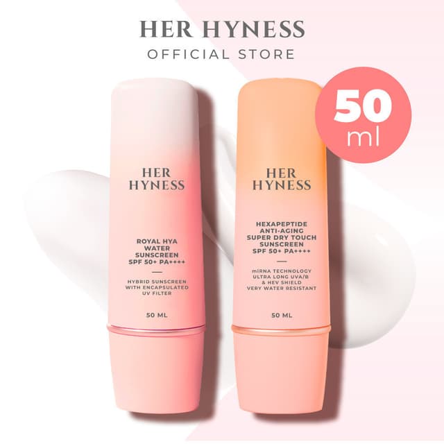 HER HYNESS [SUNSCREEN DUO] ROYAL HYA WATER SUNSCREEN SPF50+ PA++++ 50 ML + HEXAPEPTIDE ANTI-AGING
