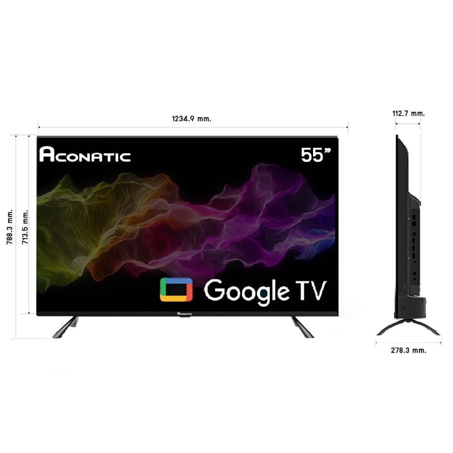 ACONATIC รุ่น 55QS710AN Smart TV QLED 4K ขนาด 55 นิ้ว Google TV จอภาพไร้ขอบ Frameless มอบประสบการณ์รับชมเหนือระดับ ประกันยาวนาน 3 ปี https://lnwchill.com