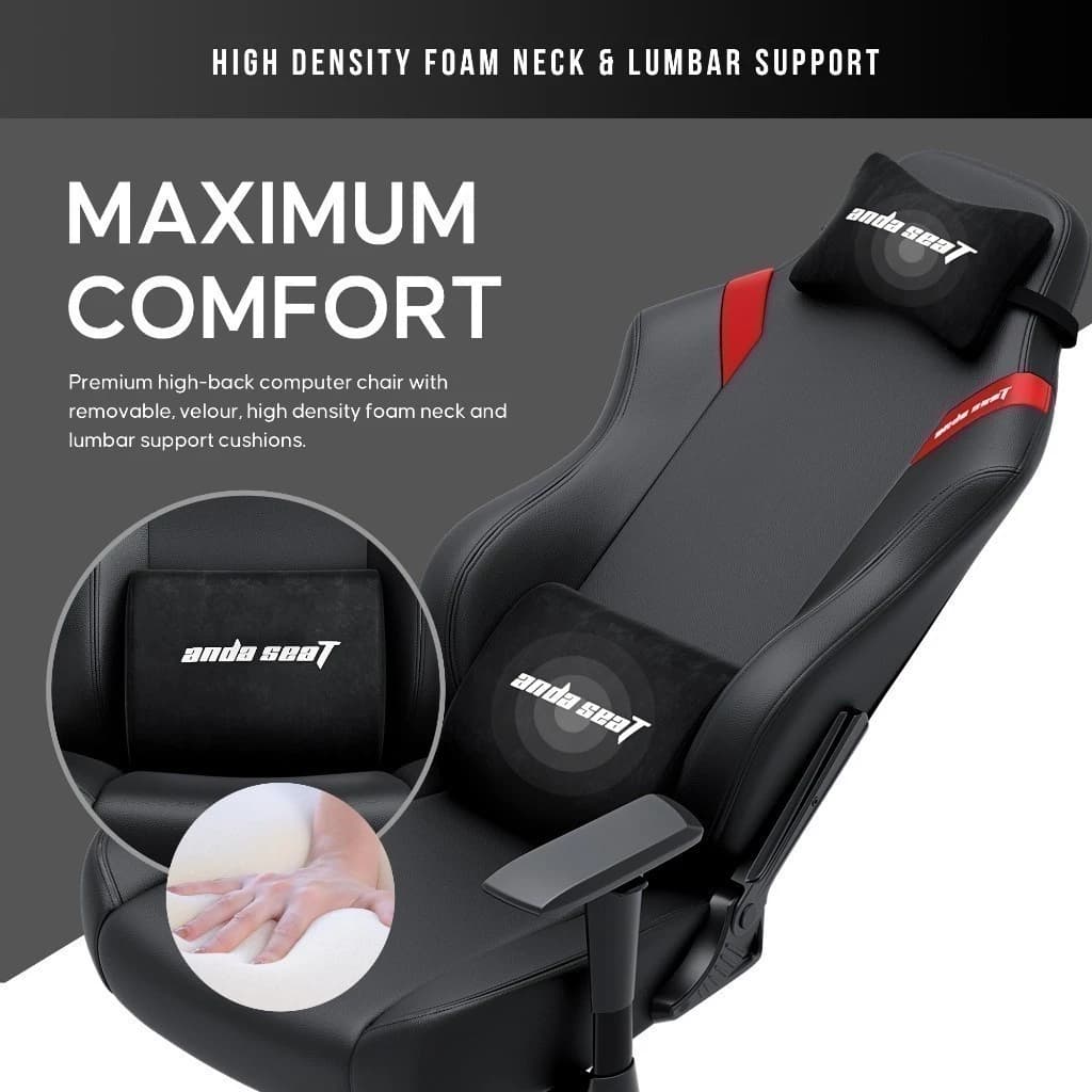 Anda Seat รุ่น AD18-44 Luna Premium Gaming Chair Black เก้าอี้เกมมิ่งเพื่อสุขภาพ Ergonomic E-Sport ออกแบบตามหลักสรีรศาสตร์ นุ่มสบายเกรดพรีเมี่ยม https://lnwchill.com