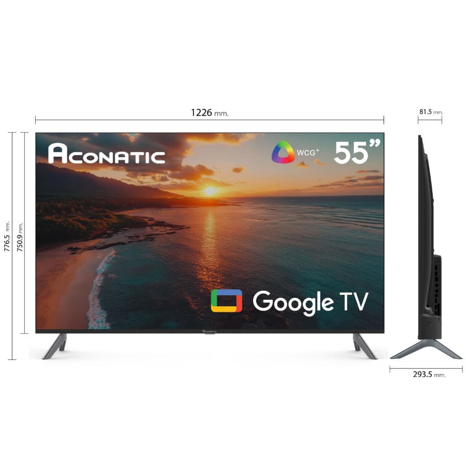 Aconatic รุ่น 55QS1000AN สมาร์ททีวี QLED 4K 55 นิ้ว Google TV จอไร้ขอบ มอบประสบการณ์ภาพสมจริง สีสดใส พร้อมการรับประกันยาวนานถึง 3 ปี https://lnwchill.com