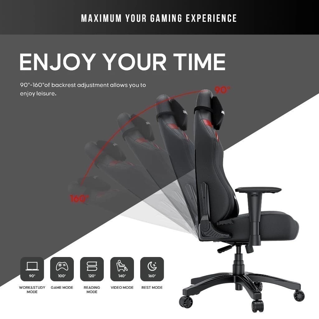 Anda Seat รุ่น AD18-44 Luna Premium Gaming Chair Black เก้าอี้เกมมิ่งเพื่อสุขภาพ Ergonomic E-Sport ออกแบบตามหลักสรีรศาสตร์ นุ่มสบายเกรดพรีเมี่ยม https://lnwchill.com