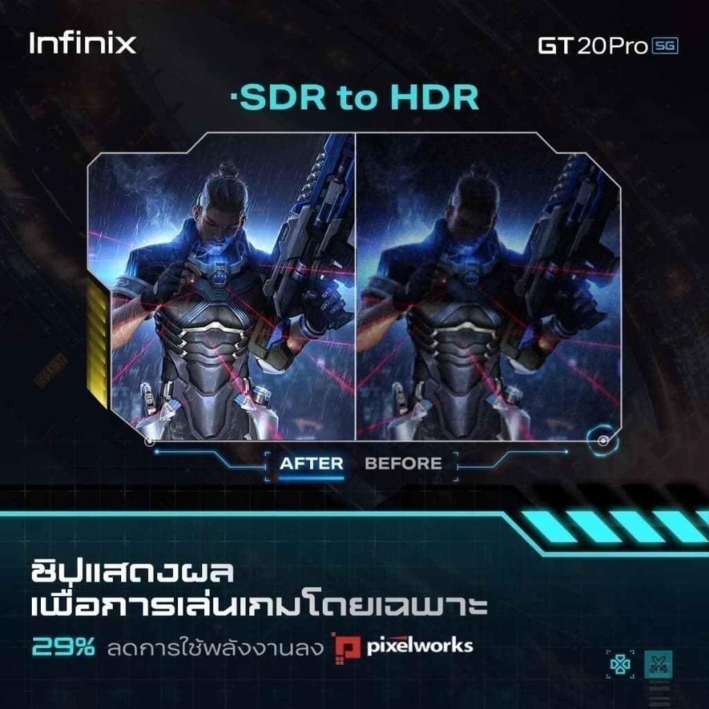 Infinix GT 20 PRO 5G 256+12GB (เพิ่มแรมได้สูงสุด 24GB) I ชิปเซ็ตเกมมิ่ง Dimensity 8200 Ultimate 4nm 5G I รองรับ ROV 120 https://lnwchill.com
