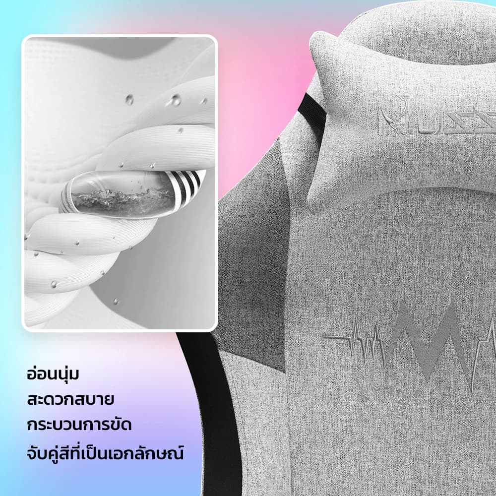 MUSSO รุ่น Heartbeat Series เก้าอี้เกมมิ่งผ้า เก้าอี้สำนักงานสำหรับการใช้งานหนัก เก้าอี้เล่นเกมตามหลักสรีรศาสตร์ เก้าอี้พนักพิงสูง ราคาดี https://lnwchill.com