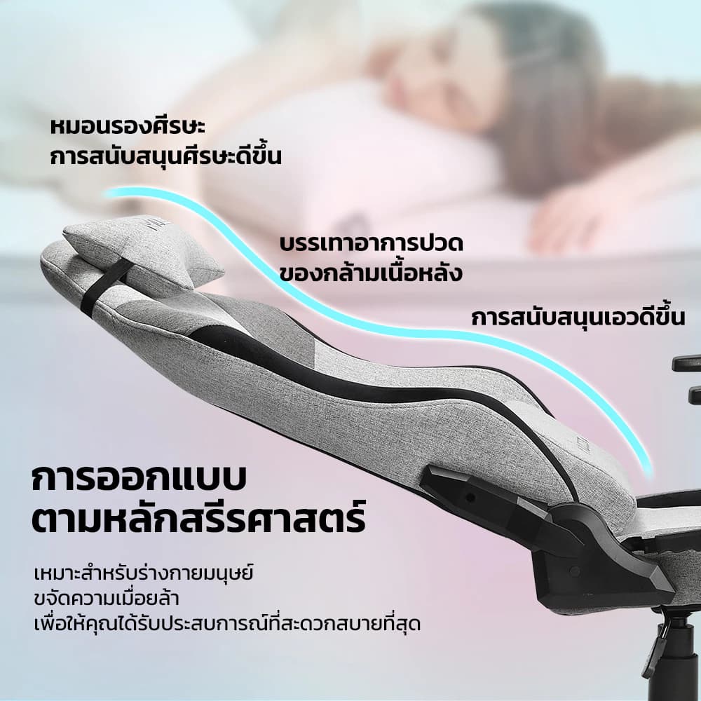 MUSSO รุ่น Heartbeat Series เก้าอี้เกมมิ่งผ้า เก้าอี้สำนักงานสำหรับการใช้งานหนัก เก้าอี้เล่นเกมตามหลักสรีรศาสตร์ เก้าอี้พนักพิงสูง ราคาดี https://lnwchill.com
