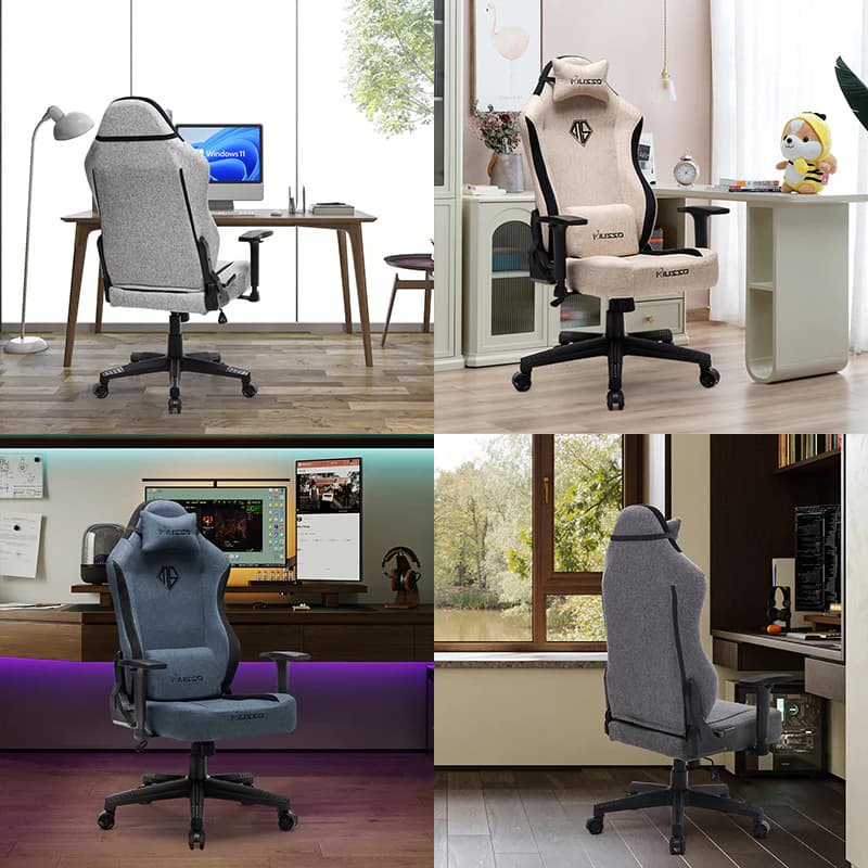 MUSSO รุ่น Navigator Series เก้าอี้เล่นเกม เนื้อผ้า พร้อมที่นั่งขนาดกว้างตามหลักสรีรศาสตร์ เก้าอี้สำนักงานปรับระดับได้ Gaming Chair เก้าอี้สีดำ เก้าอี้สีเทา https://lnwchill.com