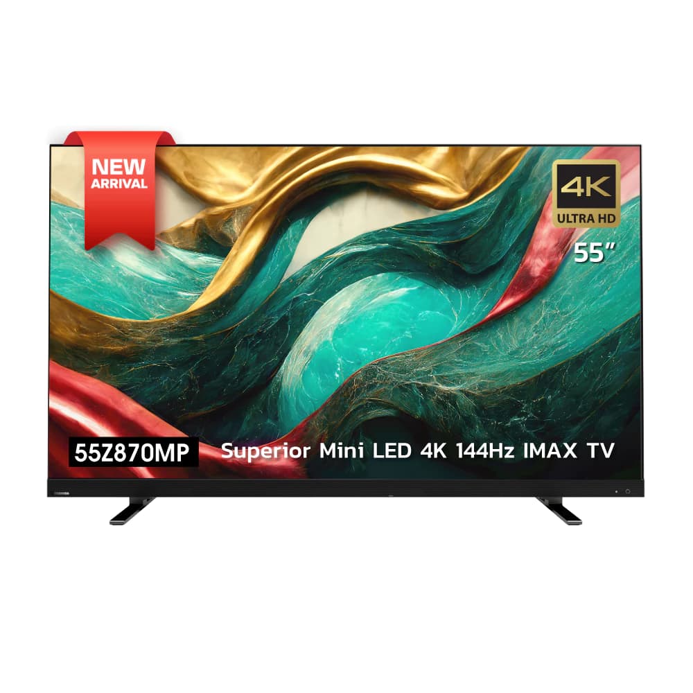 Toshiba TV รุ่น 55Z870MP ทีวี ขนาด 55 นิ้ว Mini-LED 144Hz 4K Ultra HD HDR10+ Far Field Voice control smart TV https://lnwchill.com