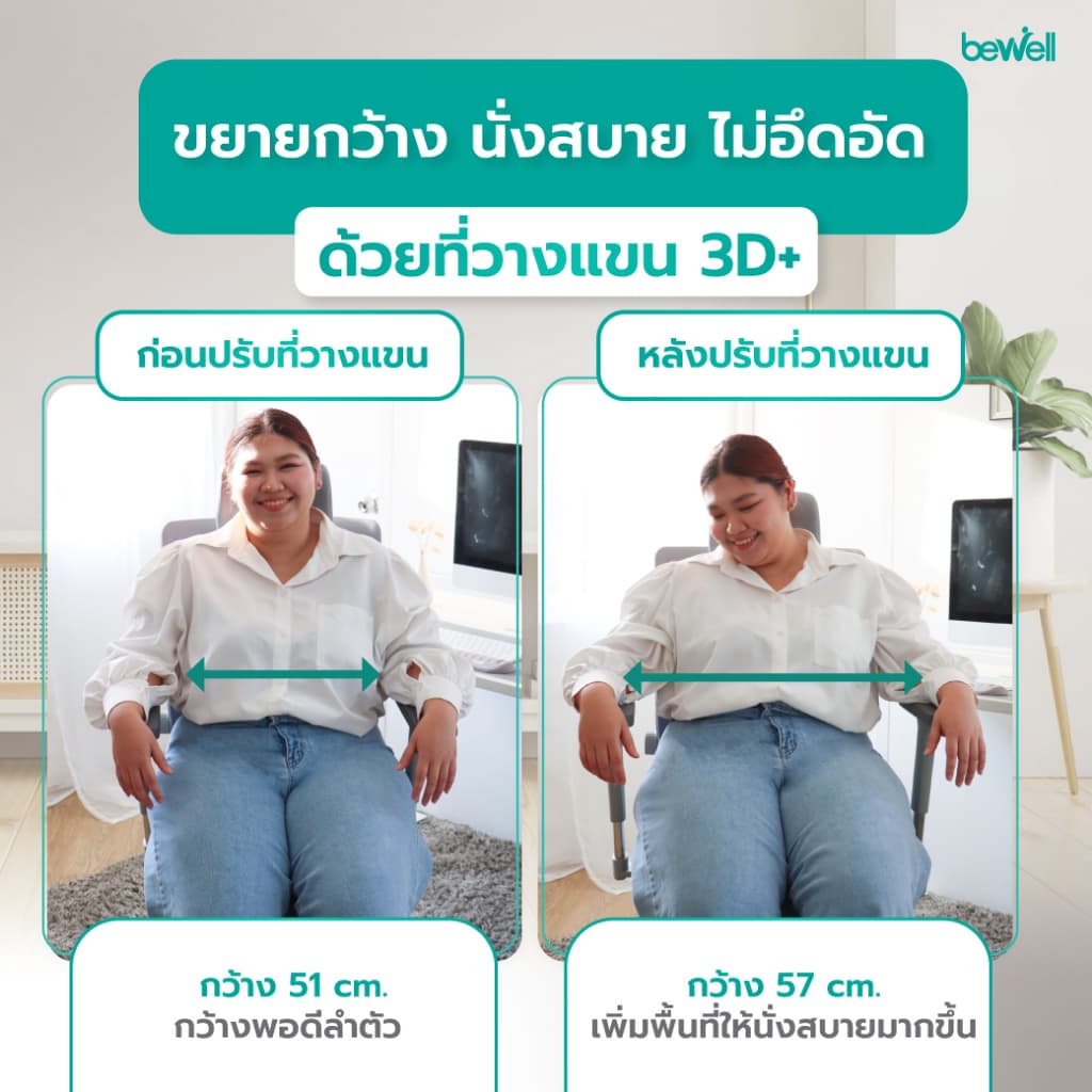Bewell Esteem เก้าอี้ทำงานเพื่อสุขภาพ Ergonomic Chair เก้าอี้สีเทา เก้าอี้ทำงาน ระบายอากาศดีเยี่ยม เหมาะกับคนรูปร่างใหญ่ รับน้ำหนักได้ถึง 150 kg. https://lnwchill.com