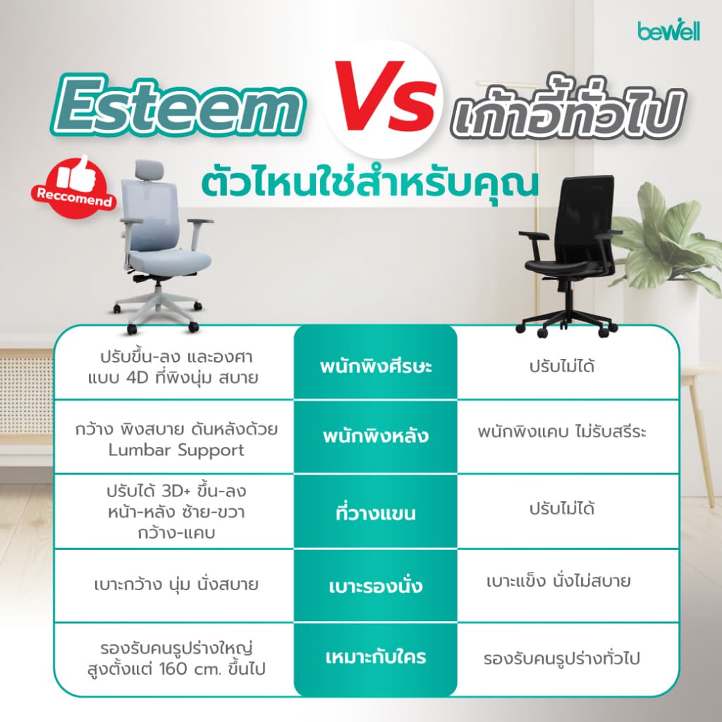 Bewell Esteem เก้าอี้ทำงานเพื่อสุขภาพ Ergonomic Chair เก้าอี้สีเทา เก้าอี้ทำงาน ระบายอากาศดีเยี่ยม เหมาะกับคนรูปร่างใหญ่ รับน้ำหนักได้ถึง 150 kg. https://lnwchill.com