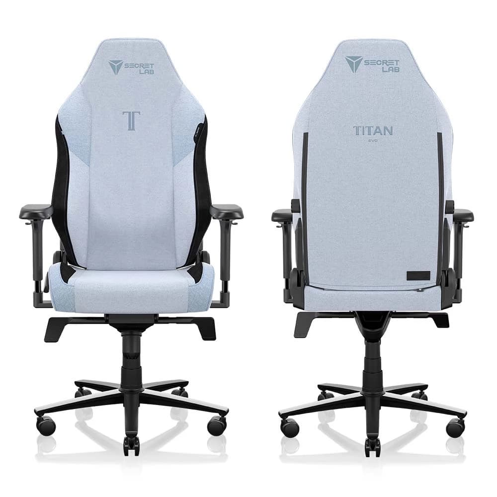 Secretlab รุ่น TITAN Evo เบาะผ้า SoftWeave Plus สีฟ้า เก้าอี้สีฟ้า (Frost Blue) เก้าอี้เกมมิ่ง E-Sport นุ่มสบาย ตามหลักสรีระศาสตร์ เกรดพรีเมี่ยม https://lnwchill.com