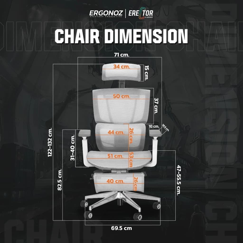 ERGONOZ รุ่น ERECTOR เก้าอี้สีเทา เก้าอี้สีดำ Professional Ergonomic chair เก้าอี้เพื่อสุขภาพ ฟังก์ชันพนักพิงศีรษะ มีที่พักเท้า รองรับน้ำหนักได้ 136 Kg. https://lnwchill.com