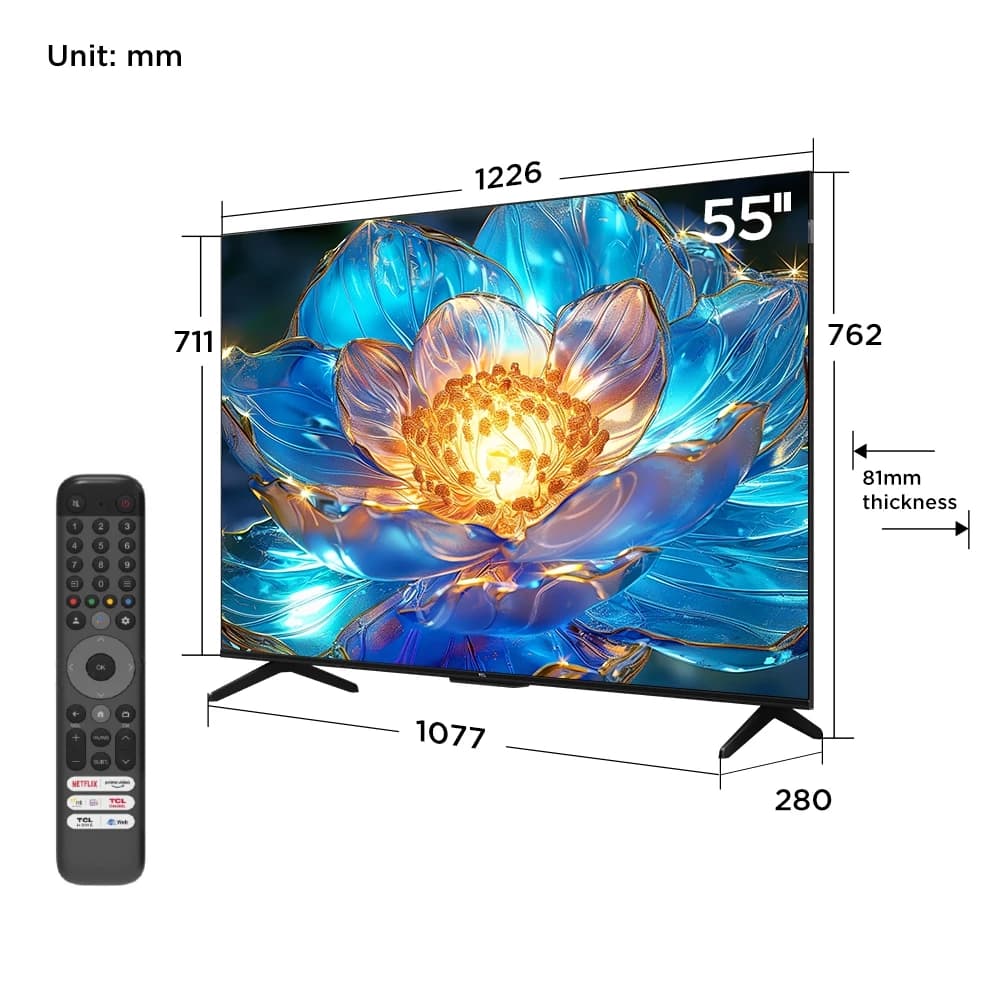 TCL TV รุ่น 55T7B ทีวี ขนาด 55 นิ้ว QLED 4K Google TV ระบบปฏิบัติการ Google/Netflix & Youtube & MEMC 60Hz VRR 120Hz ALLM https://lnwchill.com