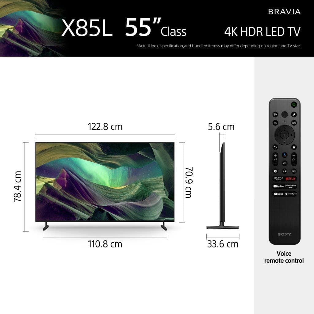 Sony TV รุ่น KD-55X85L ขนาด (55 นิ้ว) | Full Array LED | 4K Ultra HD | High Dynamic Range (HDR) | Smart TV (Google TV) https://lnwchill.com