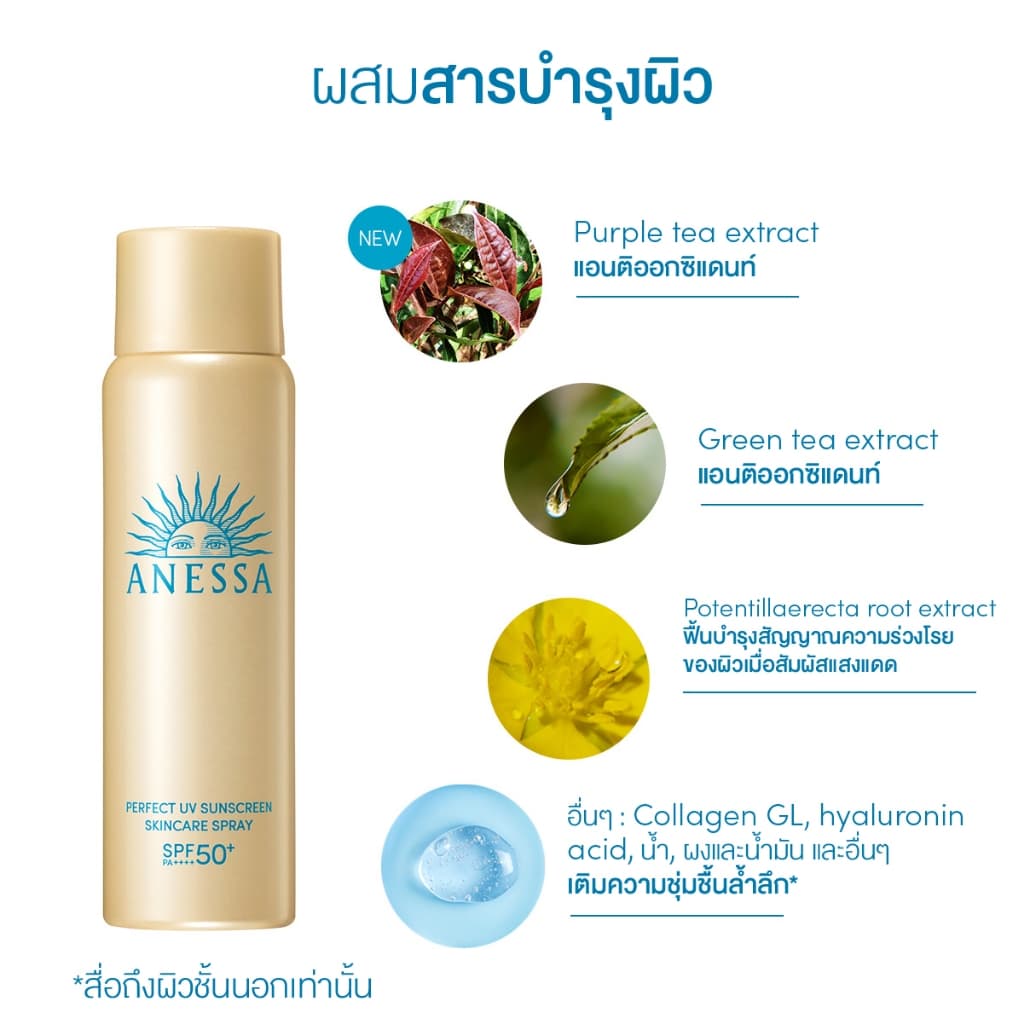 Anessa อเนสซ่า เพอร์เฟค ยูวี ซันสกรีน สกินแคร์ สเปรย์ NA SPF50+ PA++++ 60 กรัม(สเปรย์กันแดด สำหรับผิวหน้า ผิวกาย) https://lnwchill.com