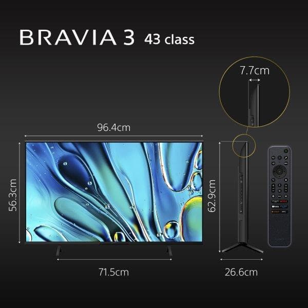 Sony TV รุ่น K-65S30 BRAVIA 3 ขนาด 50” class LED 4K HDR Google TV https://lnwchill.com
