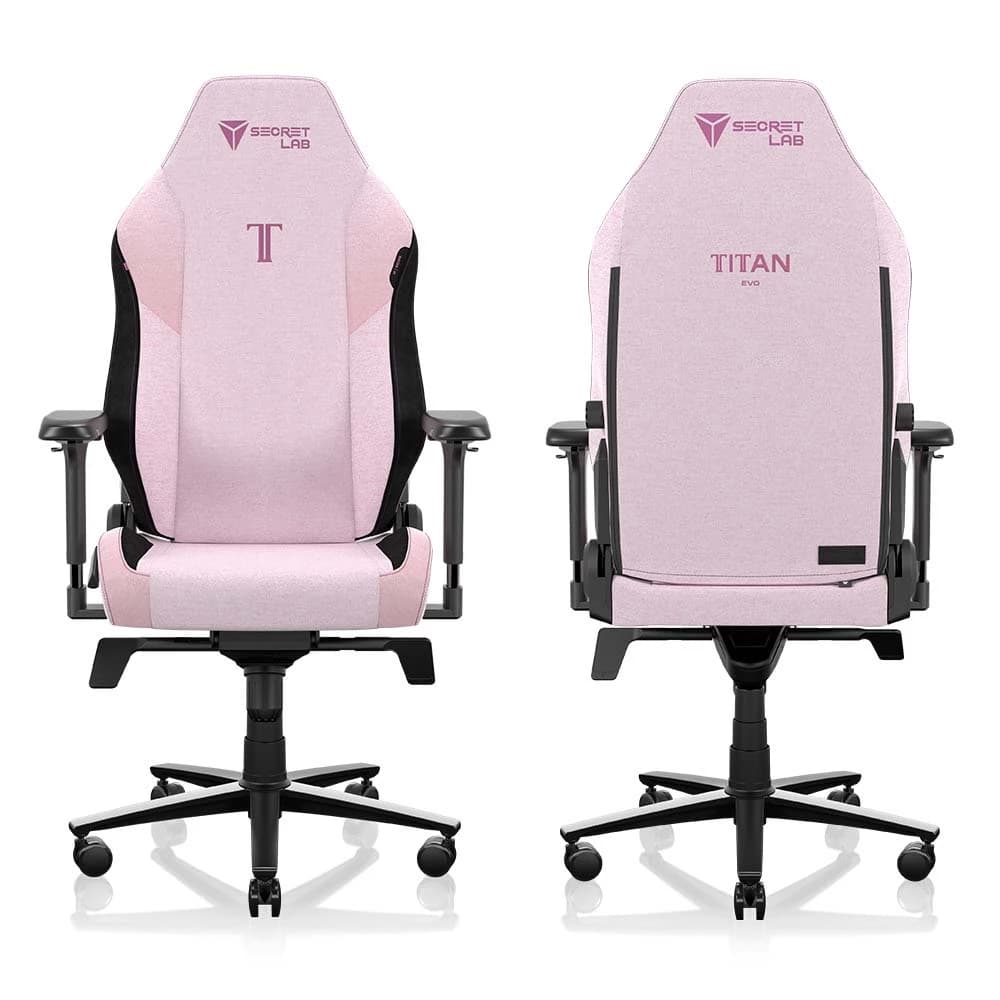 Secretlab รุ่น TITAN Evo เบาะผ้า SoftWeave Plus สีชมพูอ่อน (Plush Pink) เก้าอี้สีชมพู เก้าอี้เกมมิ่งเพื่อสุขภาพ Ergonomic Gaming Chair นุ่มสบาย ตามหลักสรีระศาสตร์ https://lnwchill.com