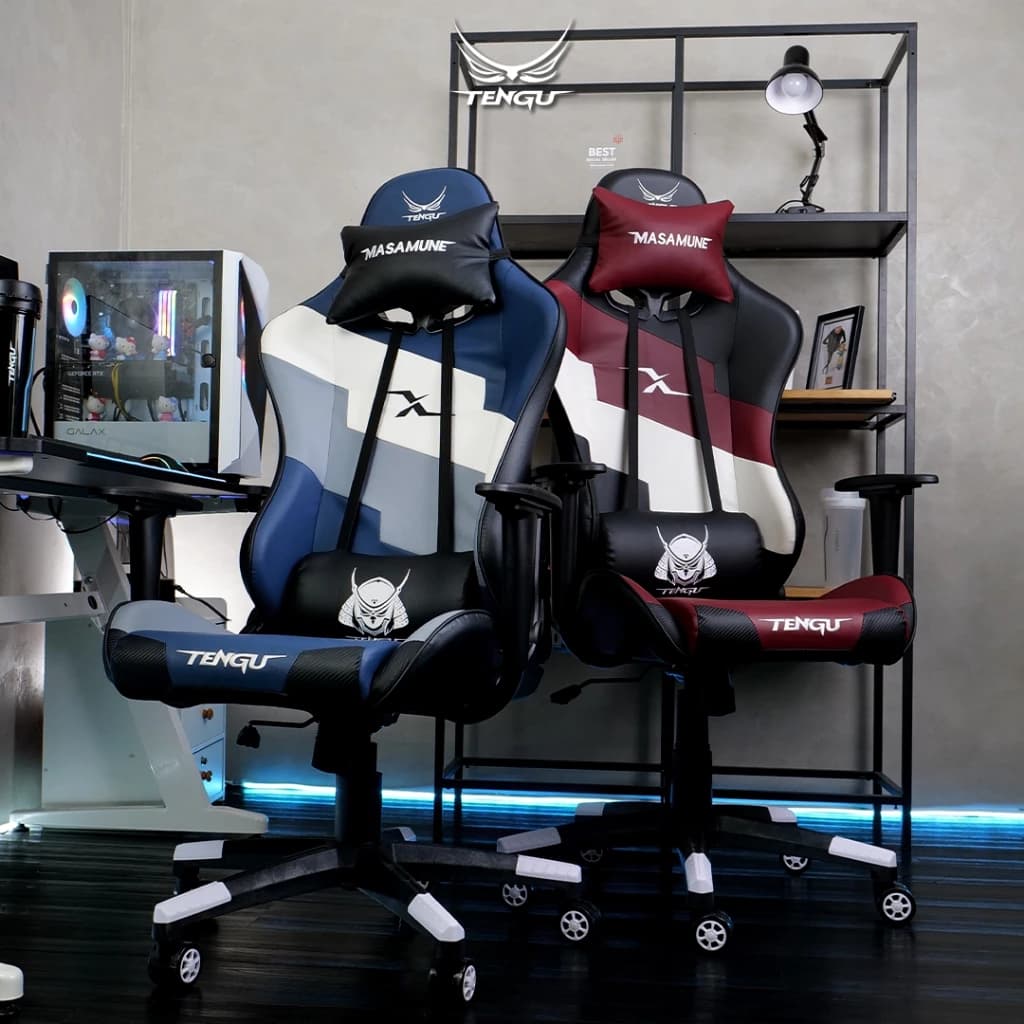 Tengu เก้าอี้เกมมิ่ง รุ่น Masa-X เก้าอี้สีกรมท่า สีดำ สีแดง สีชมพู สีส้ม สีเขียว gaming chair ปรับเอนได้ 180 องศา รับน้ำหนัก 150 กก. มีรับประกัน เก้าอี้เกมมิ่งเพื่อสุขภาพ https://lnwchill.com