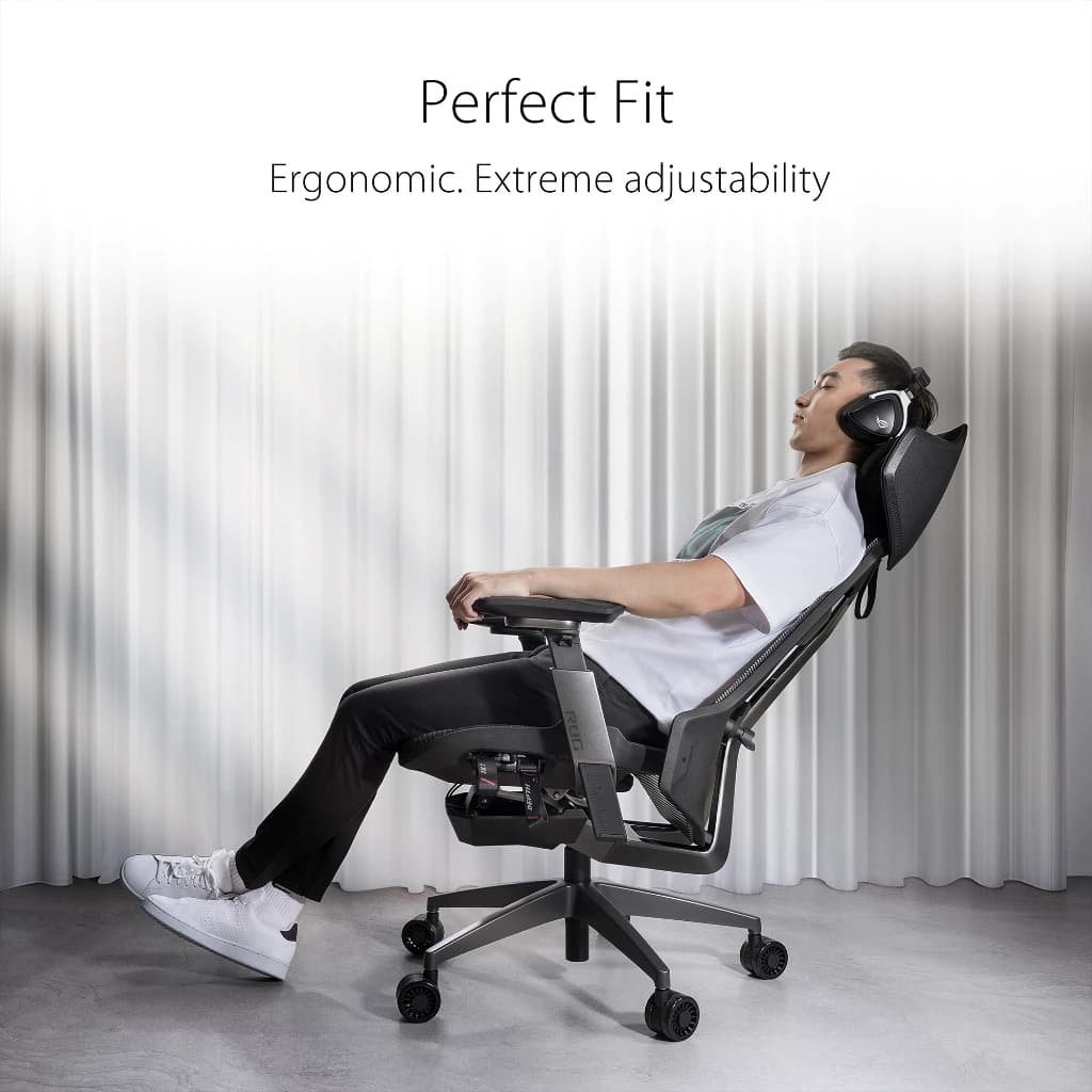 ASUS ROG Gaming Gear - ROG Destrier Ergo Gaming Chair E-Sport เก้าอี้สีดำ เก้าอี้เกมมิ่ง เกรดพรีเมี่ยม เก้าอี้เบาะ นุ่ม สบาย ระบายอากาศดีเยี่ยม ตามหลักสรีระศาสตร์ ลดอาการปวดเมื่อย 90GC0120-MSG010 https://lnwchill.com