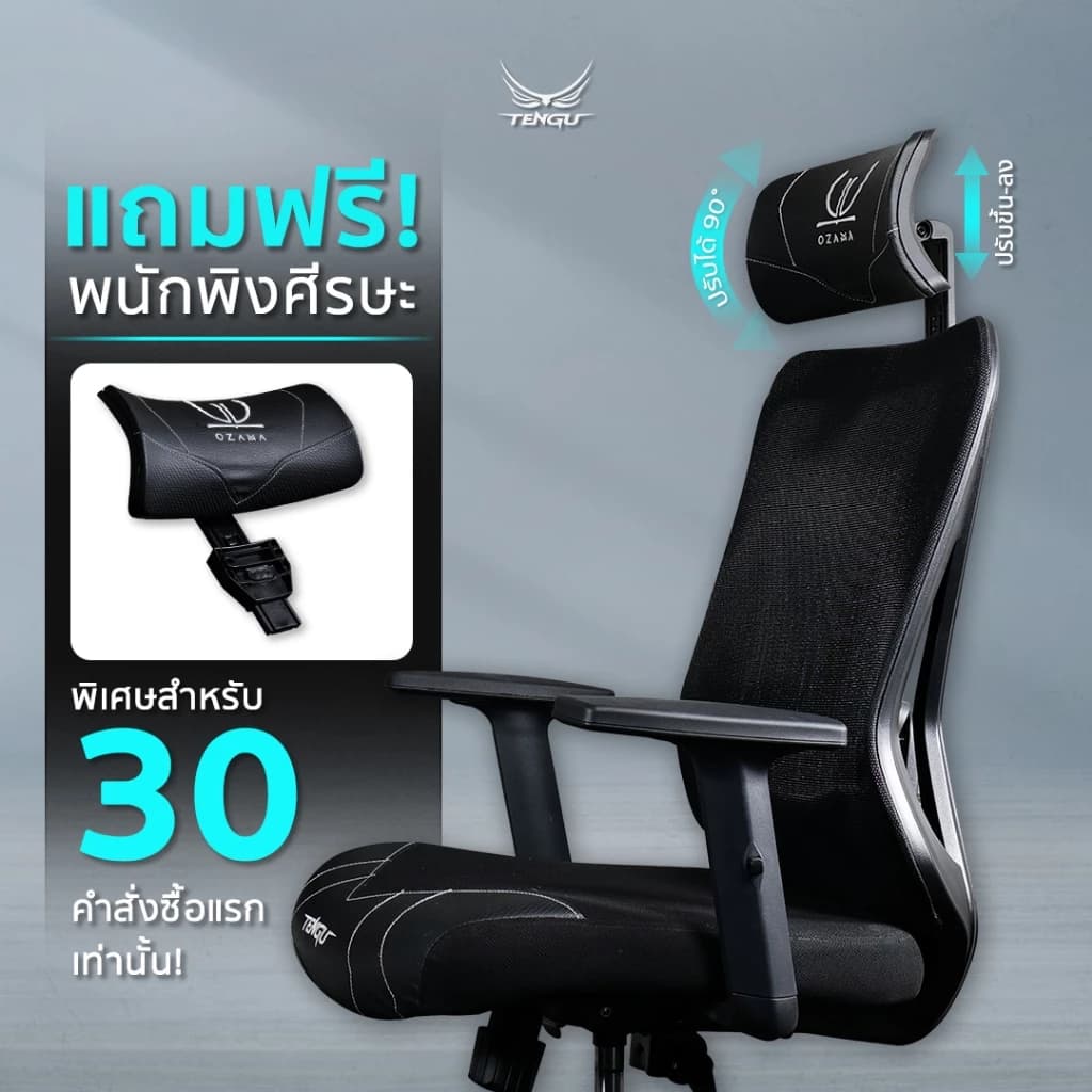 Tengu เก้าอี้เกมมิ่ง เก้าอี้สีดำ เก้าอี้สีขาว รุ่น AMANO เก้าอี้สุขภาพตามหลัก Ergonomics Gaming Chair มีรับประกัน https://lnwchill.com