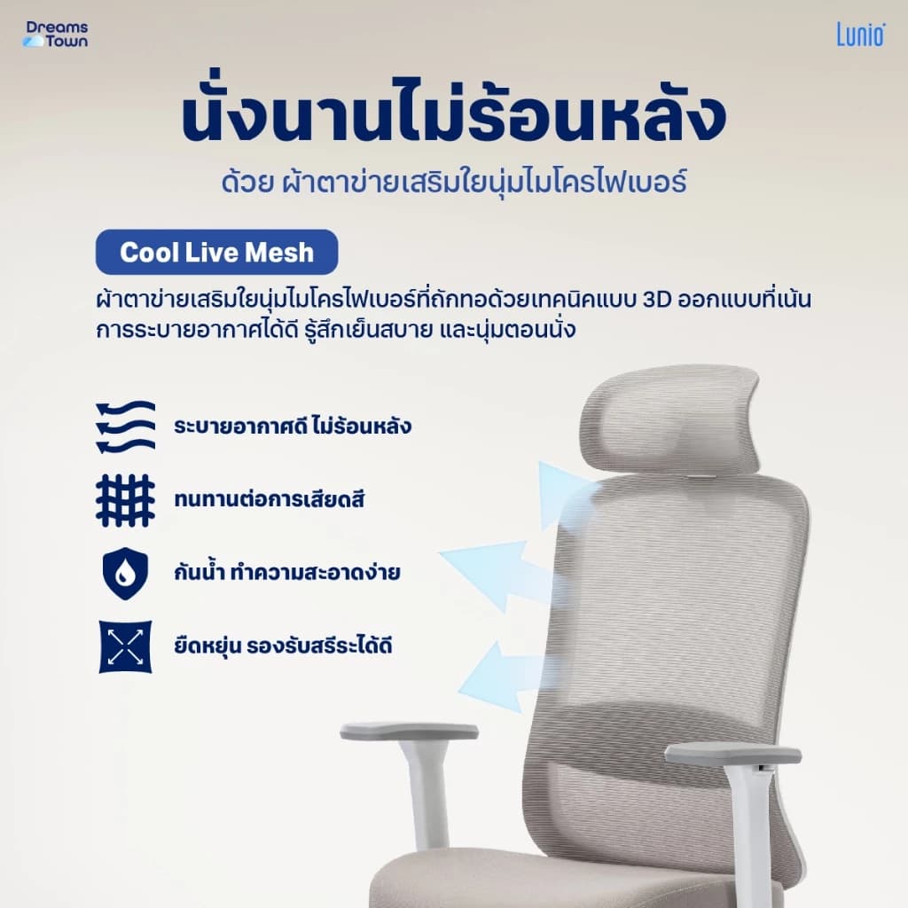 Lunio Ergo Starlight เก้าอี้ทำงาน เก้าอี้คอม เก้าอี้สีเทา นุ่มสบาย ตามหลักสรีระศาสตร์ Ergonomic เหมาะกับคนสูง 150-175 cm ใช้ผ้าตาข่าย ระบายอากาศดีเยี่ยม นั่งนานไม่ร้อน ไม่เมื่อย https://lnwchill.com