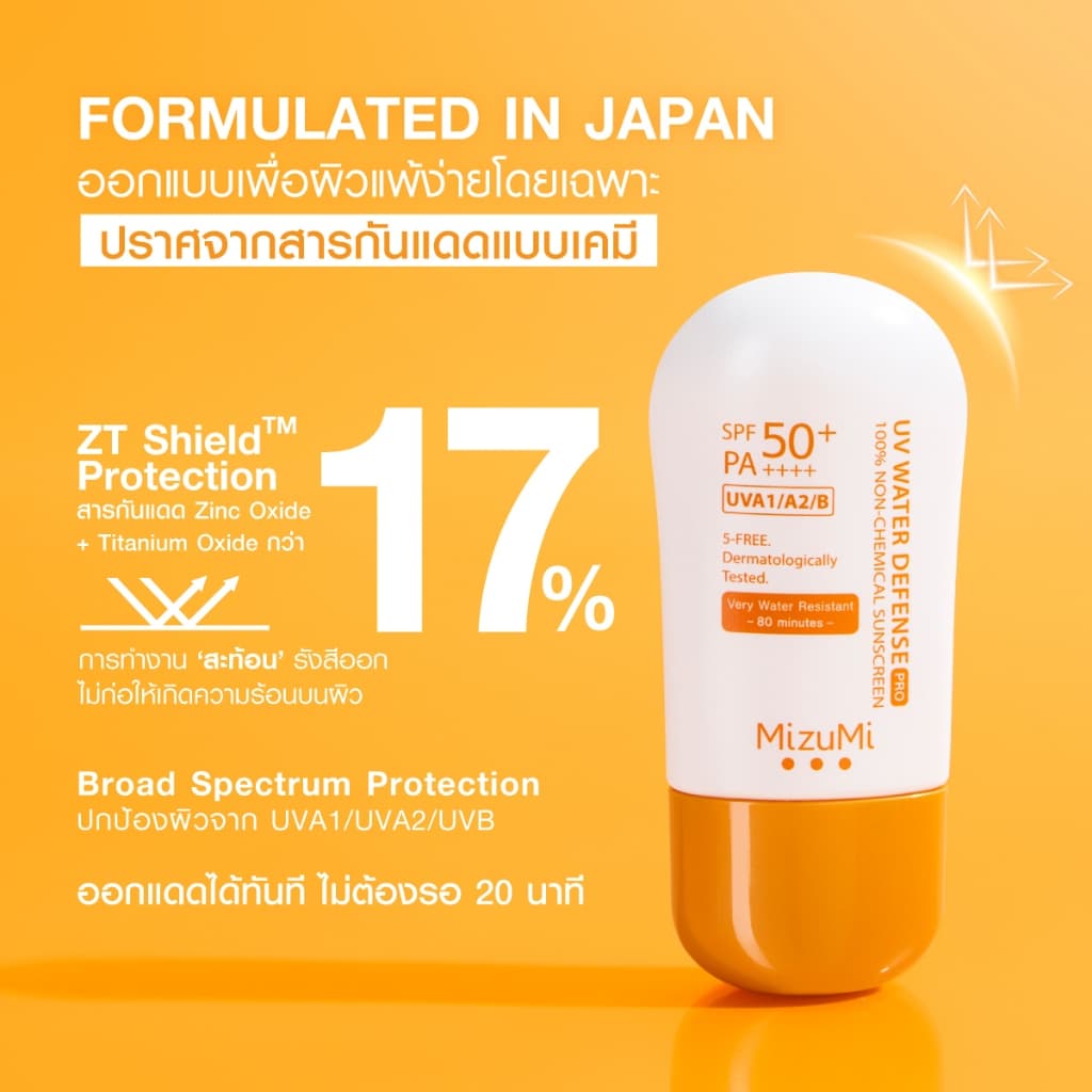 MizuMi [แพ็คคู่] NEW UV Water Defense Pro SPF50+ PA++++40g รุ่นกันน้ำ กันเหงื่อ คุมมัน ออกแดดได้ทันที ผิวแพ้ง่าย https://lnwchill.com