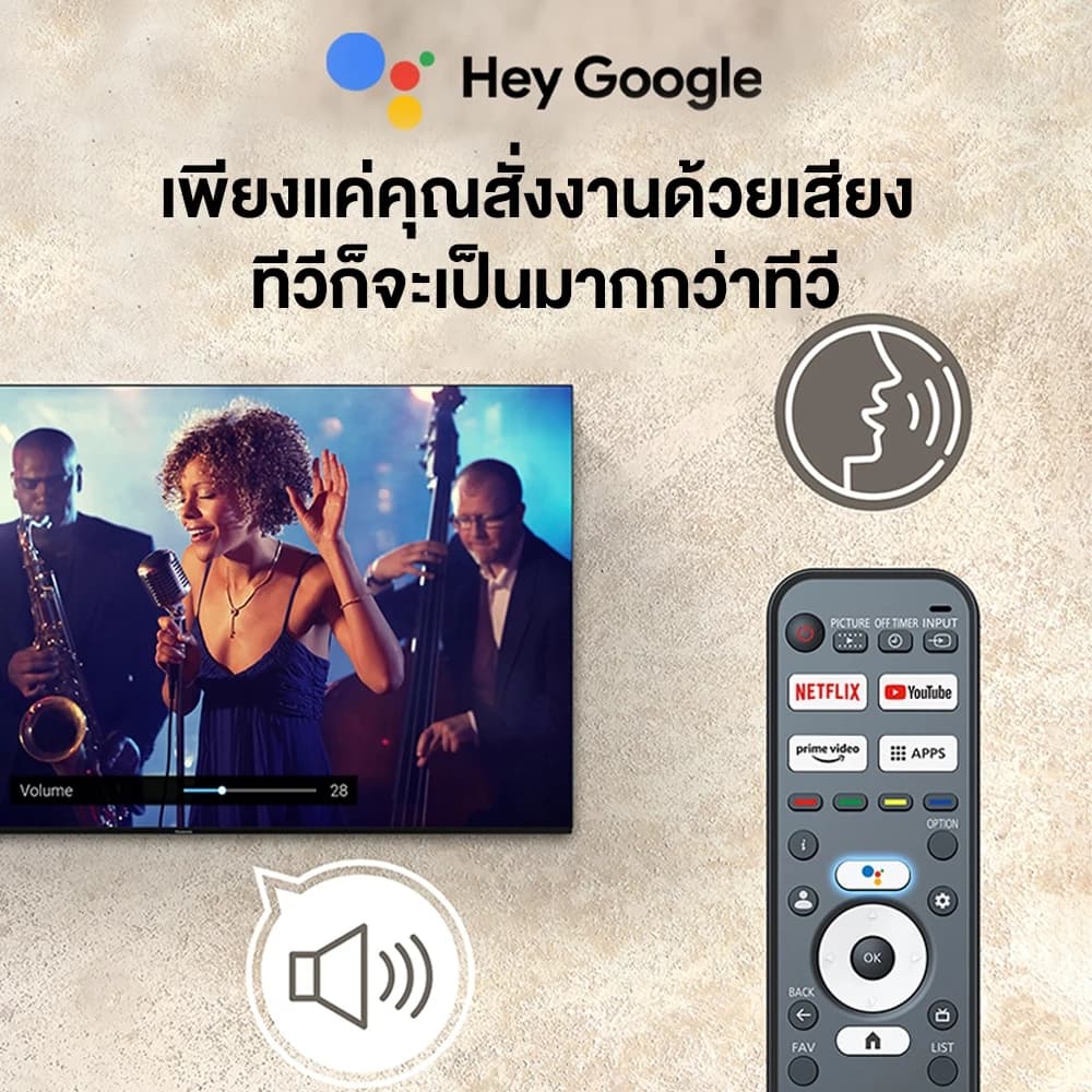 Panasonic TV รุ่น TH-65MX650T 4K TV ทีวีขนาด 65 นิ้ว Google TV https://lnwchill.com