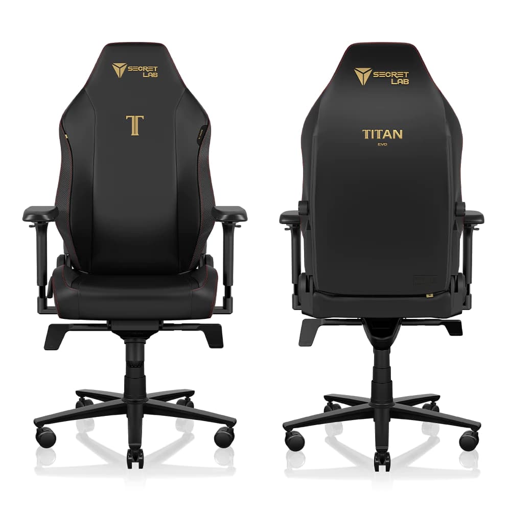 Secretlab รุ่น TITAN Evo เก้าอี้เกมมิ่งเพื่อสุขภาพ Ergonomic E-Sport เบาะหนัง Hybrid NEO สีดำ เก้าอี้สีดำ โลโก้ทอง (Stealth) https://lnwchill.com