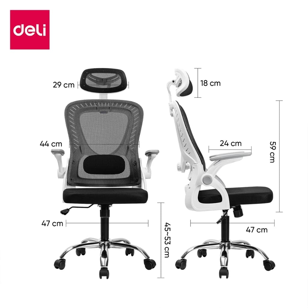 Deli เก้าอี้ทำงานเพื่อสุขภาพ นุ่มสบาย ตามหลักสรีระศาสตร์ Ergonomic เก้าอี้ออฟฟิศ เก้าอี้สำนักงาน ที่นั่งเพื่อสุขภาพ ที่นั่งทำงาน พนักพิงศรีษะ2D ลดการปวดเมื่อย Office Chair https://lnwchill.com