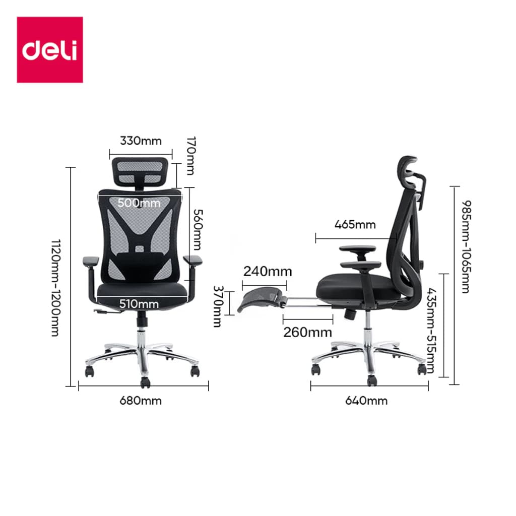 Deli เก้าอี้ทำงานเพื่อสุขภาพ นุ่มสบาย ตามหลักสรีระศาสตร์ Ergonomic ระบายอากาศดีเยี่ยม เกรดพรีเมี่ยม เก้าอี้ออฟฟิศ เก้าอี้ทำงาน เก้าอี้สีดำ เก้าอี้สีเทา ปรับเอนหลังได้ถึง135องศา พนักพิงศีรษะ ปรับที่วางแขนได้ Office Chair https://lnwchill.com