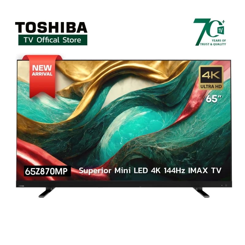 Toshiba TV รุ่น 65Z870MP ทีวี ขนาด 65 นิ้ว Mini-LED 144Hz 4K Ultra HD HDR10+ Far Field Voice Control Smart TV https://lnwchill.com