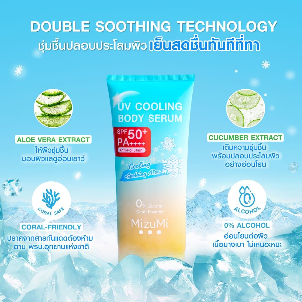 MizuMi [แพ็คคู่] UV Cooling Body Serum (165 ml)เซรั่มกันแดดทาผิวกายสูตรเย็น เนื้อบางเบา เย็นทันทีที่ทา ปกป้องผิวจากแดด https://lnwchill.com