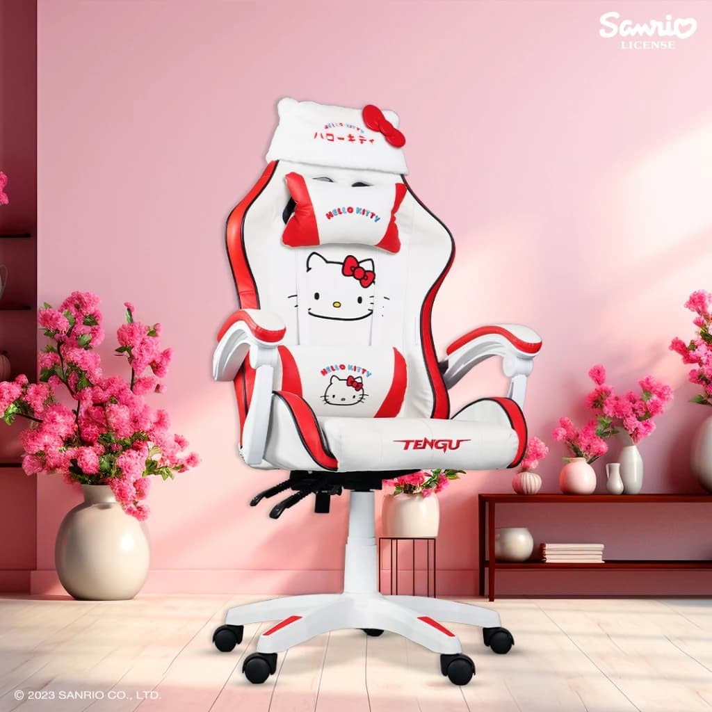 Tengu รุ่น ซานริโอ้ คุโรมิ เก้าอี้เกมมิ่ง e-sport เก้าอี้ทำงาน Ergonomic ลิขสิทธิ์แท้ Sanrio Gaming Chair (HelloKitty, Cinnamoroll, Kuromi) https://lnwchill.com