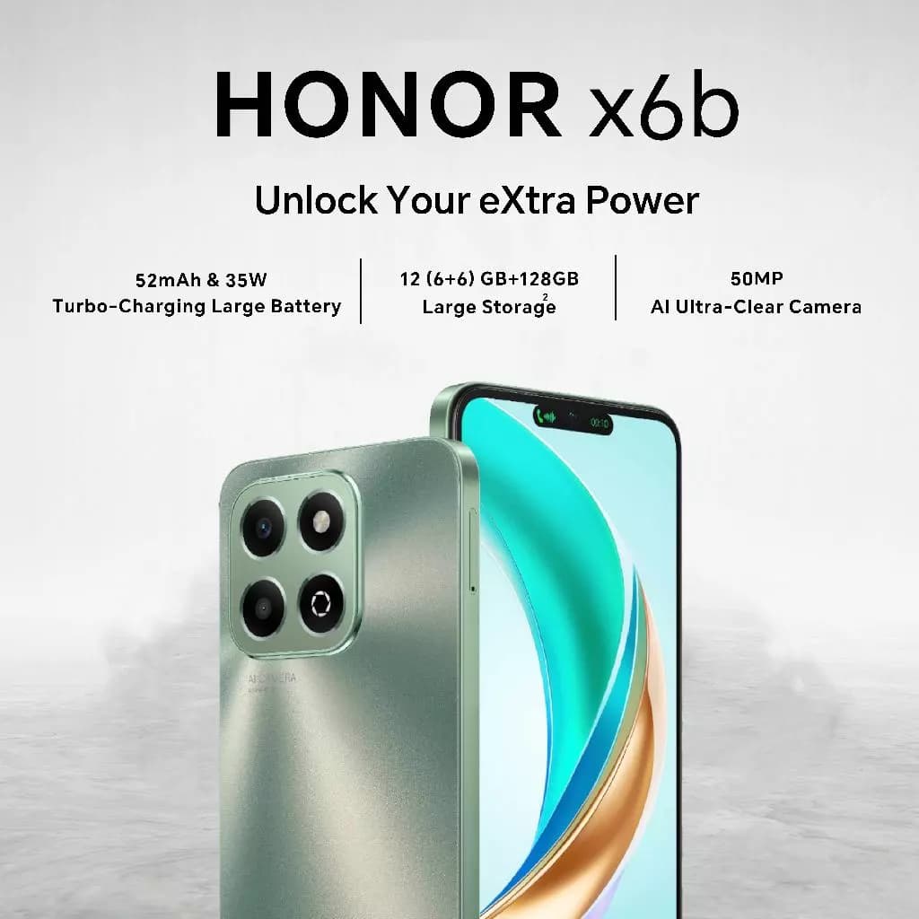 HONOR X6b l 12(6+6)+128GBlชิปเซ็ตMediaTek Helio G85 l Super-Charge 35W l กล้องหลัง 50MP lแบตเตอรี่ 5200mAh https://lnwchill.com