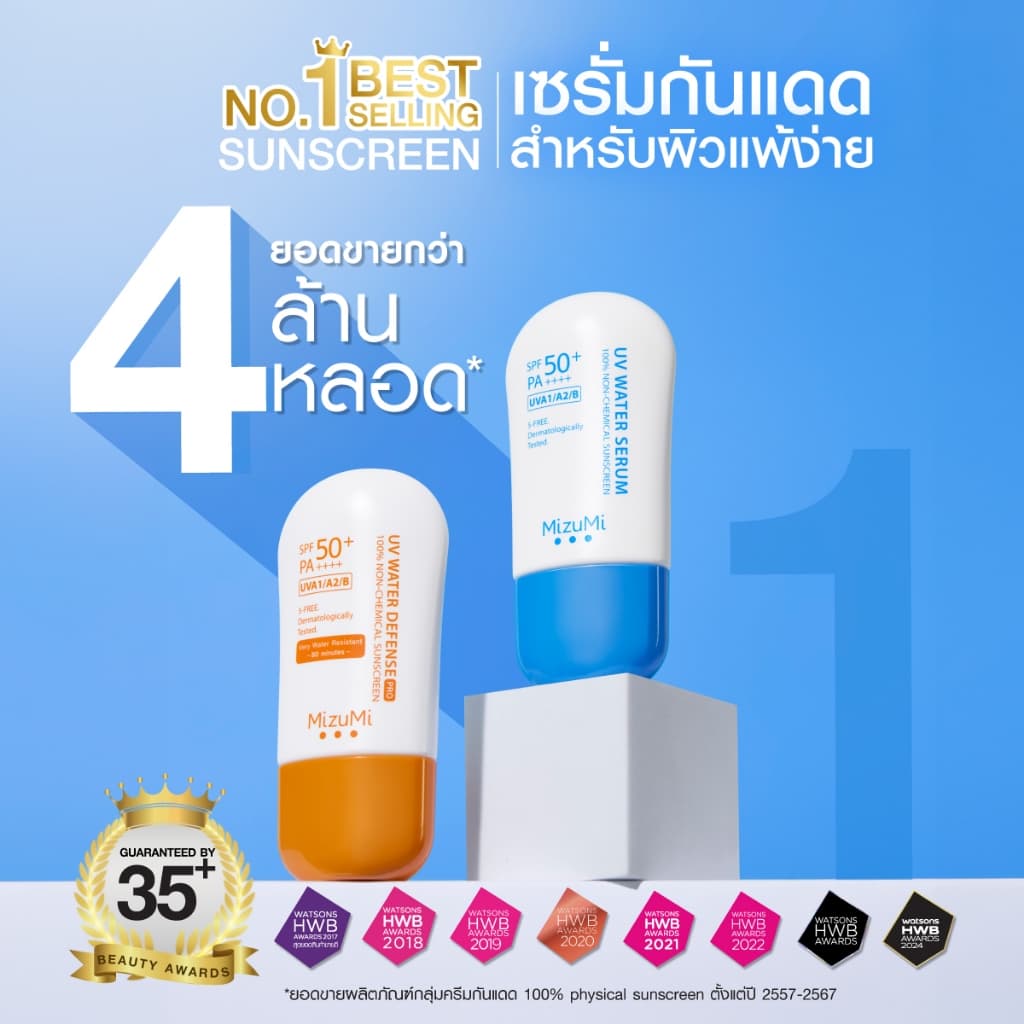 MizuMi UV Water Serum SPF50+ PA++++ 40g No.1 Best Selling Sunscreen ครีมกันแดด ยอดขายอันดับ 1 สำหรับใช้ทุกวัน https://lnwchill.com