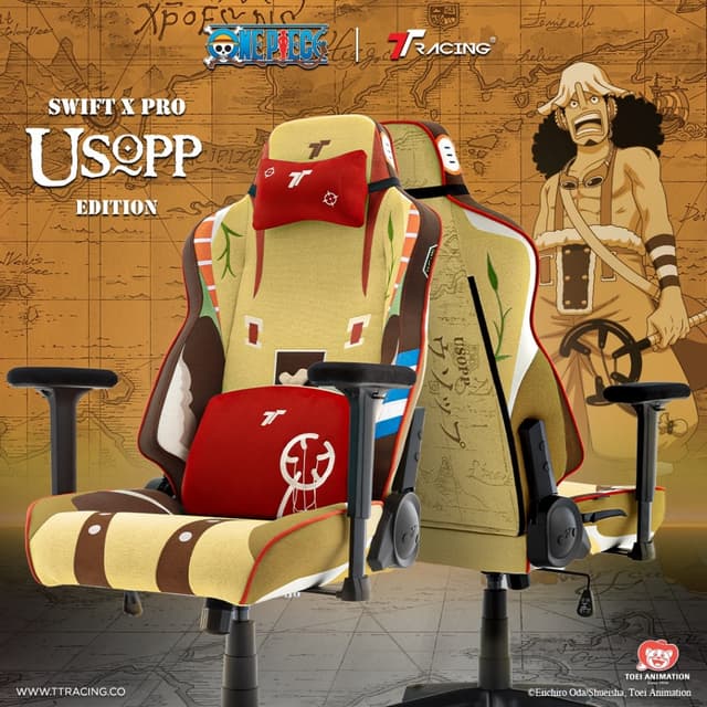TTRacing รุ่น Swift X Pro Air Threads Fabric Gaming Chair Usopp One Piece Edition เก้าอี้เกมมิ่งดีไซน์นักรบแห่งท้องทะเล รองรับสรีระ นั่งสบาย
