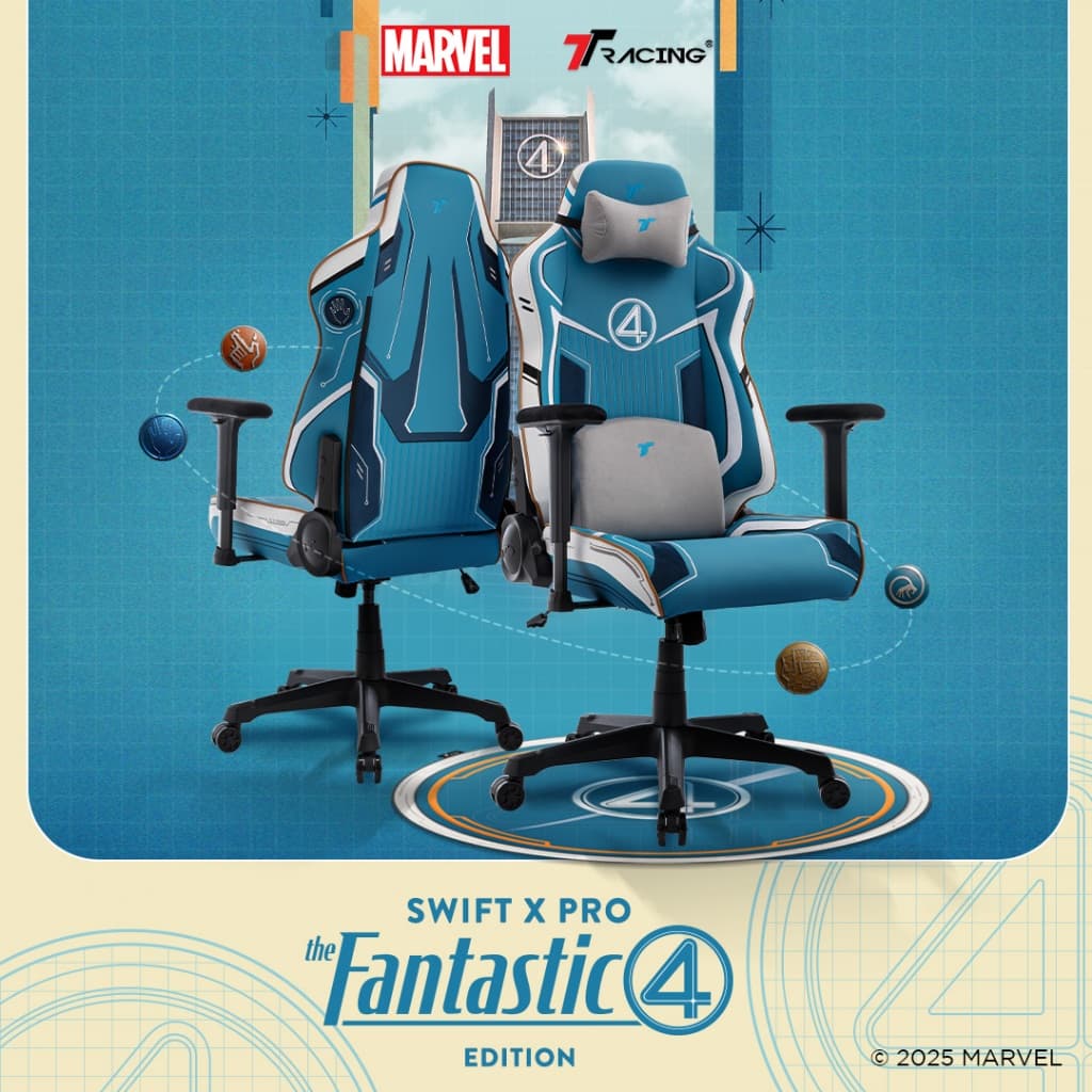 TTRacing รุ่น Swift X Pro Fantastic 4 Edition เก้าอี้เกมมิ่ง ดีไซน์มาร์เวล ปรับเอนได้ 135 องศา สำหรับนั่งทำงานและเล่นเกม https://lnwchill.com