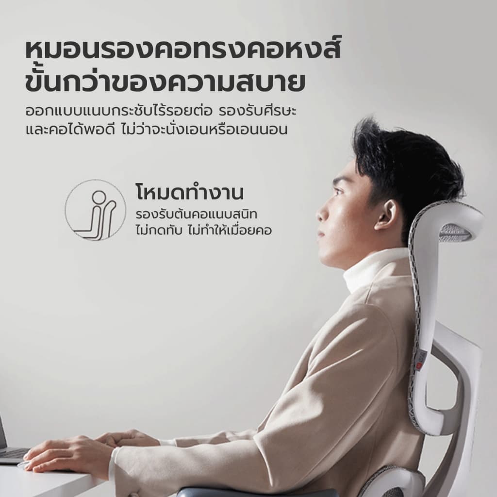 SIHOO รุ่น Doro S100 เก้าอี้สุขภาพพรีเมียม Full Mesh 6D Lumbar Support, ปรับเอน 135° สี White-Cloud/shining black รองรับสรีระ ลดอาการปวดหลังอย่างมีประสิทธิภาพ https://lnwchill.com