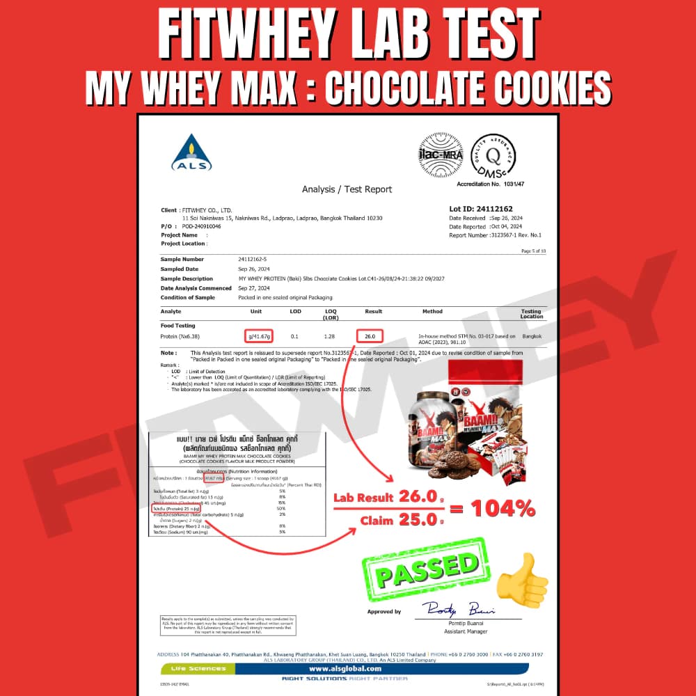 FITWHEY BAAM MY WHEY PROTEIN MAX (5 LB) | โปรตีนคุณภาพดีในราคาที่คุ้มค่า | https://lnwchill.com