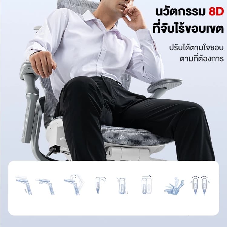 Kris E05 เก้าอี้เพื่อสุขภาพ เก้าอี้สีเทา ดีไซน์ตามหลักสรีรศาสตร์ Ergonomic ระบายอากาศดีเยี่ยม Ergonomic https://lnwchill.com