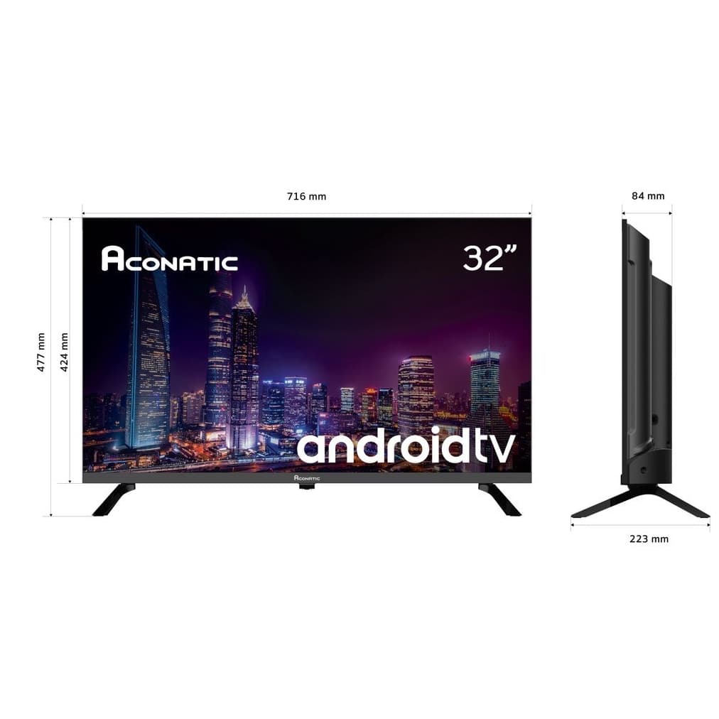 ACONATIC รุ่น 32HS600AN สมาร์ททีวี LED HD 32 นิ้ว Android TV ดีไซน์ไร้ขอบ พร้อมรีโมทสั่งงานด้วยเสียง Voice Control รับประกัน 3 ปี https://lnwchill.com