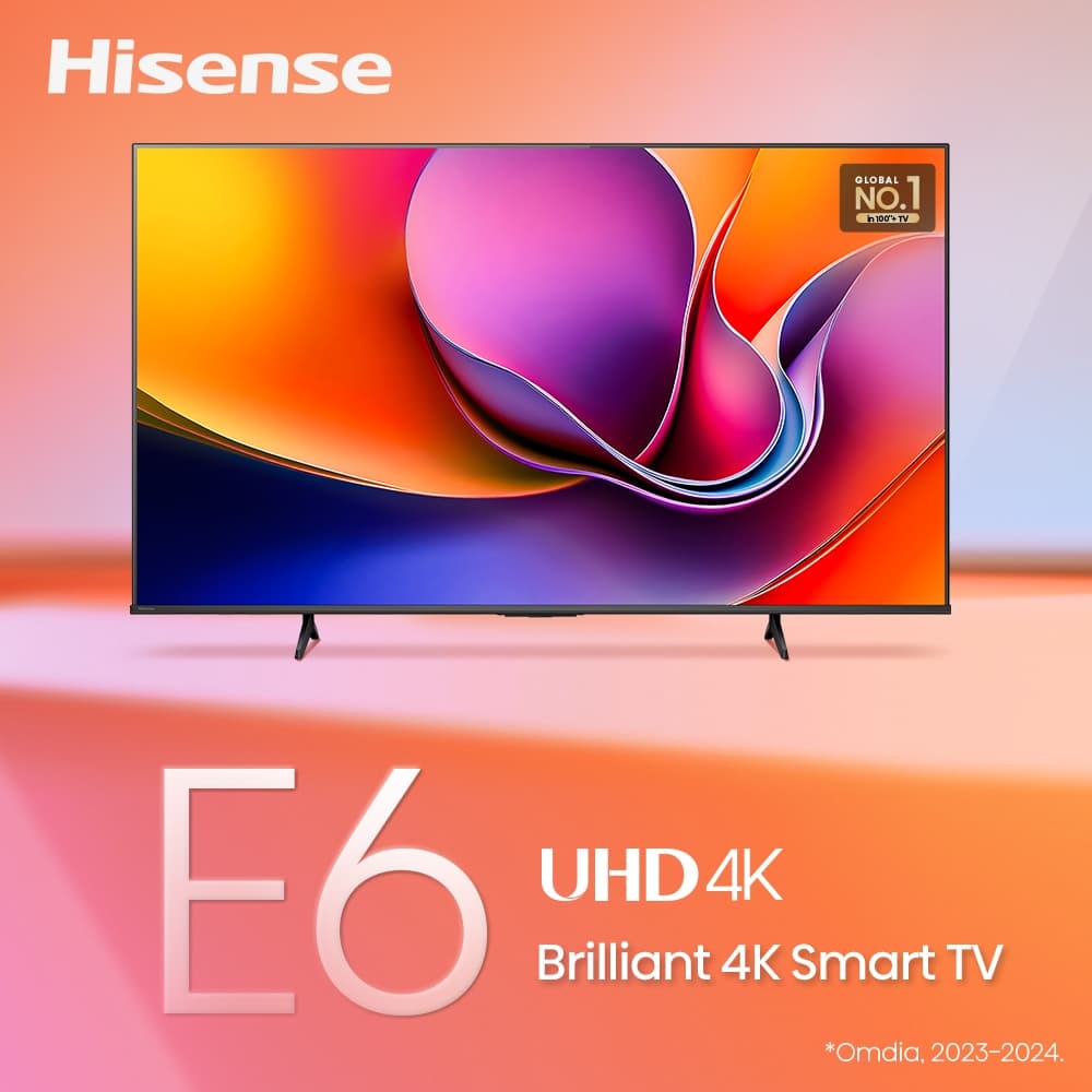 Hisense รุ่น 65E6Q ทีวี 65 นิ้ว 4K UHD Smart TV VIDAA OS มอบประสบการณ์การรับชมที่เหนือกว่าด้วยภาพคมชัดและการใช้งานที่สะดวกสบาย https://lnwchill.com